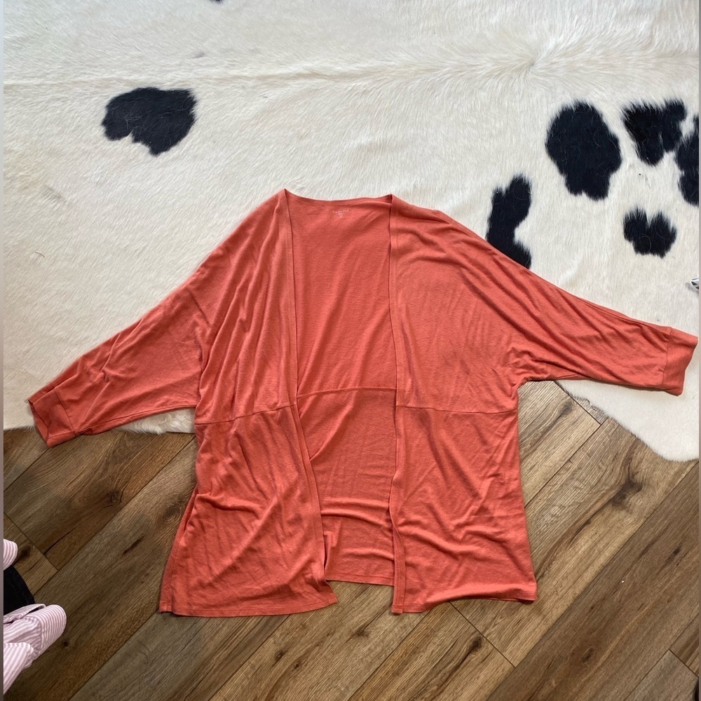 Garnet Hill Easy Linen Drape-Front Cardigan